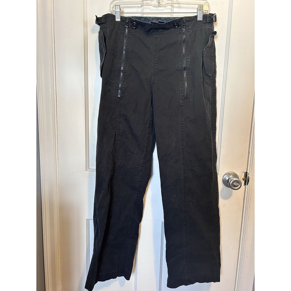 VTG Ralph Lauren Women's Cargo Utility Military Pants Black Zipper Pocket Detail